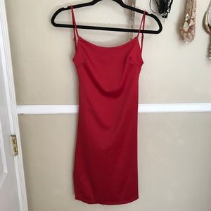 Red Silk Backless Dress!